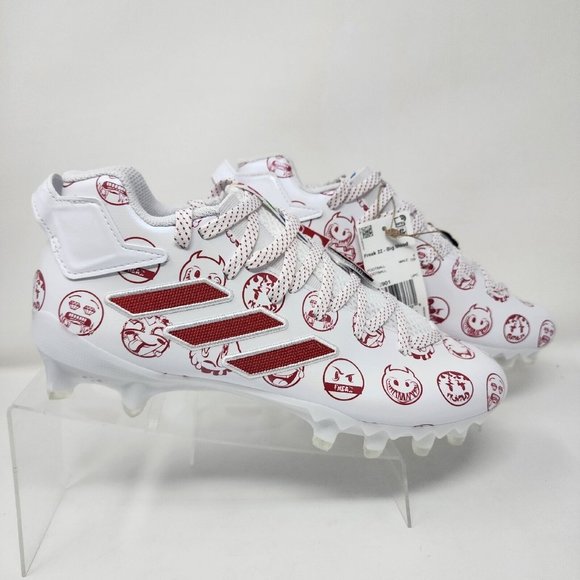 Adidas Freak 22 Mens 10 White Red Big Mood DSG SM Emojis Logo Spell Out - Picture 3 of 8